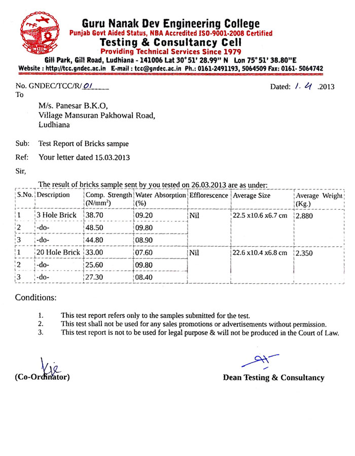 Panesar BKO Brick Report