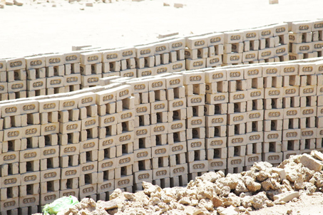 Using Natural Sunlight to Dry Bricks